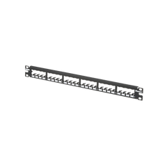Panel de Parcheo Modular Mini-Com (Sin Conectores), Plano, Totalmente Blindado, de 24 puertos, 1UR