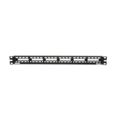 Panel de Parcheo Modular Mini-Com (Sin Conectores), Plano, Totalmente Blindado, de 24 Puertos, 1UR