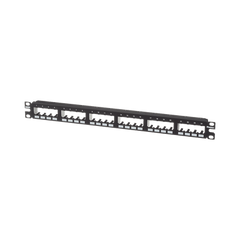Panel de Parcheo Modular Mini-Com (Sin Conectores), Plano de Instalación al Ras, Sin Blindaje, de 24 puertos, 1UR