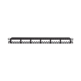 Panel de Parcheo Modular Mini-Com (Sin Conectores), Plano de Instalación al Ras, Sin Blindaje, de 24 Puertos, 1UR
