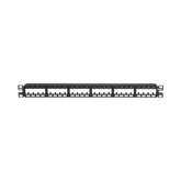 Panel de Parcheo Modular Mini-Com (Sin Conectores), Plano de Instalación al Ras, Sin Blindaje, de 24 puertos, 1UR