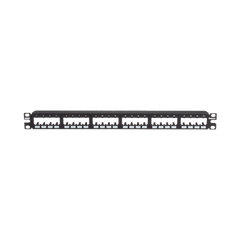 Panel de Parcheo Modular Mini-Com (Sin Conectores), Plano de Instalación al Ras, Sin Blindaje, de 24 puertos, 1UR