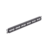 Panel de Parcheo Modular Mini-Com (Sin Conectores), Plano, Sin Blindaje, de 24 puertos, 1UR