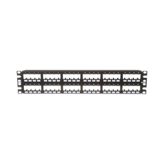 Panel de Parcheo Modular Mini-Com (Sin Conectores), Plano de Instalación al Ras, Sin Blindaje, de 48 Puertos, 2UR