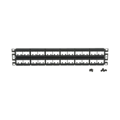 Panel de Parcheo Modular Mini-Com (Sin Conectores), Plano, Sin Blindaje, de 48 puertos, 2 UR