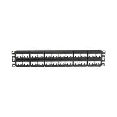 Panel de Parcheo Modular Mini-Com (Sin Conectores), Plano, Sin Blindaje, de 48 Puertos, 2 UR
