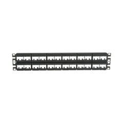 Panel de Parcheo Modular Mini-Com (Sin Conectores), Plano, Sin Blindaje, de 48 puertos, 2 UR