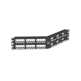 Panel de Parcheo Modular Mini-Com (Sin Conectores), Angulado Instalación la Ras, Sin Blindaje, de 48 Puertos, 2UR