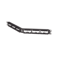 Panel de Parcheo Modular Mini-Com (Sin Conectores), Angulado, Sin Blindaje, Con Etiqueta y Cubierta, de 24 puertos, 1UR