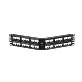 Panel de Parcheo Modular Mini-Com (Sin Conectores), Angulado, Sin Blindaje, Con Etiqueta y Cubierta, de 48 puertos, 2UR