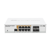 Cloud Router Switch Administrable L3, 8 puertos 10/100/1000 Mbps c/PoE Pasivo ó 802.3af/at, 4 Puertos SFP