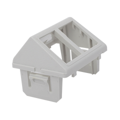 Adaptador para Placa de Pared CT, de Dos Salidas, Angulado, Color Blanco