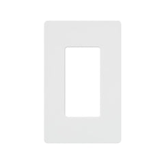 Placa de pared Claro de 1 espacio sin tornillos visibles, acabado blanco brillante, para atenuadores e interruptores Lutron de estilo decorador