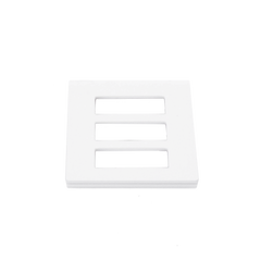 Placa de pared Claro de 3 espacios sin tornillos visibles, color blanco brillante, para atenuadores, apagadores y controles Pico Lutron