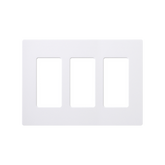 Placa de pared 3 espacios, color blanco, para atenuador (dimmer), switch ó control remoto PICO inalámbrico.