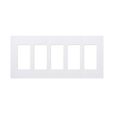 Placa de pared 5 espacios, para atenuador (dimmer), switch ó control remoto PICO inalámbrico