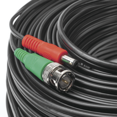 Cable coaxial ( BNC RG59 ) + Alimentación / SIAMÉS / 30 Metros / 100 % COBRE / Para Cámaras 4K / Uso interior y exterior