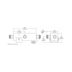 SEPARADOR 30dB (1000:1) Tap 350-5930MHz 500W -161dBc TIPO N IP67 .