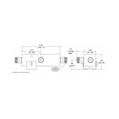 SEPARADOR 6dB (4:1) Tap 350-5930MHz 500W -161dBc TIPO N IP67 .