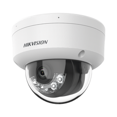 Domo IP 4 Megapixel / Lente 2.8 mm / Dual Light (30 mts IR + 30 mts Luz Blanca) / Micrófono Integrado / Antivandálico IK08 / Motion Detection 2.0 / Exterior IP67 / H.265 / PoE / ONVIF / Micro SD