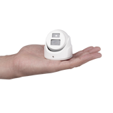 Ultra Mini Turret TURBO 2 Megapixel (1080p) / Gran Angular / Lente 2.8 mm / 20 mts IR EXIR / Exterior IP67 / 4 Tecnologías (TVI / AHD / CVBS) / dWDR / Color Blanco
