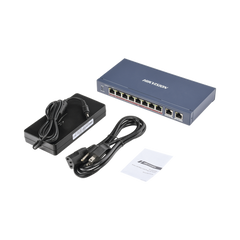 Switch PoE+ / No Administrable / 7 Puertos 10/100 Mbps 802.3 af/at (30 W) / 1 Puerto 10/100 Mbps Hi-PoE (90 W) / 2 Puertos 1000 Mbps Uplink / Modo Extendido hasta 300 Metros / 110 Watts