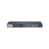 Switch Gigabit PoE+ / Administrable / 24 Puertos 1000 Mbps PoE+ / 2 Puertos SFP / Configuración Remota desde Hik-PartnerPro / PoE Extendido 250 Metros / 370 Watts