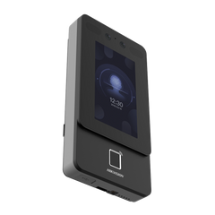 Terminal Min Moe PoE & WiFi de Reconocimiento Facial y Huella con Lector MIFARE / Exterior IP65 / Hasta 1.5 mts en Lectura de Rostro / Soporta P2P / 1,500 Rostros / 3,000 Huellas / Salida 12 Vcd para Chapa / PoE / SIP Estandar / HIK-IA