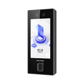 Terminal Facial Min Moe con LECTOR DE HUELLAS y Tarjetas MIFARE / 3000 Rostros / 3000 Huellas / Pantalla 4.5" / Administrable en la Nube con Hik-Connect Teams / Exterior IP65 / PoE / WiFi / HIK-IA