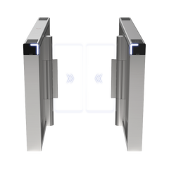 Torniquete Swing PREMIUM / Iluminación LED / 12,000,000 Ciclos MCBF / Incluye Lectores de Tarjeta y Panel de Acceso / 14 Pares de IR / Carril de 90 cms / Compatible con Reconocimiento Facial / Incluye Izquierdo y Derecho