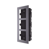 Base de 3 Espacios para EMPOTRAR Módulos de Videoporteros Hikvision