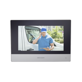 Monitor Hibrido IP WiFi Touch Screen 7" para DS-KIS303P / Vídeo en Vivo / PoE Estándar / Apertura Remota / Llamada Entre Monitores / Audio de dos vías / Policarbonato