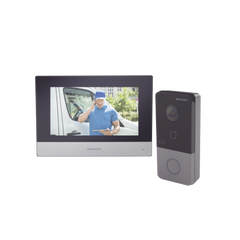 Kit de Videoportero IP Poe Estandar con llamada a App de Smartphone (HikConnect) / Apertura con tarjeta MIFARE / Frente de calle IP65 / Soporta 1 Departamento