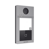 Videoportero IP 2 Megapixel / Llamada y Apertura Remota desde App Hik-Connect / PoE / Exterior IP65 + Antivandalico IK08 / 1 Departamento / Apertura con Tarjeta / Soporta 2 Puertas y hasta 6 Monitores