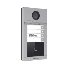 Videoportero IP 2 Megapixel / Llamada y Apertura Remota desde App Hik-Connect (Requiere monitor )/ PoE / Exterior IP65 + Antivandalico IK08 / 4 Departamento / Apertura con Tarjeta / Soporta 2 Puertas y hasta 6 Monitores