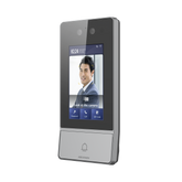 Videoportero IP 2 Megapixel / Llamada y Apertura Remota desde App Hik-Connect / Reconocimiento Facial / Panel touch 4.3"/ Exterior IP65 + Antivandalico IK08 / Botón mecanico de llamada / PoE / 1 Departamento / Apertura con Tarjeta, Codigo PIN