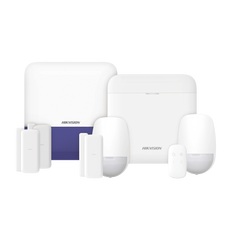 (AX PRO) KIT de Alarma AX PRO con GSM (3G/4G) / Incluye: 1 Hub con bateria de respaldo / 2 Sensores PIR / 3 Contactos Magnéticos mini / 1 Control Remoto / 1 Sirena Inalambrica Exterior / WiFi / Compatible con Hik-Connect P2P