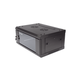 Gabinete para Montaje en Pared - Piso / Puerta de Cristal Templado / Cuerpo Fijo / 4 Unidades de Rack / 19" / Fabricado en Acero