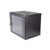 Gabinete para Montaje en Pared - Piso / Puerta de Cristal Templado / Cuerpo Fijo / 9 Unidades de Rack / 19" / Fabricado en Acero