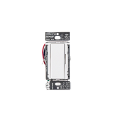 Atenuador de pared inteligente Diva con control deslizante, 120 V sin cable neutro, 150 W LED y CFL o 600 W incandescente y halógeno, sistema Caseta Wireless, color blanco