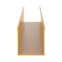 Canaleta Ranurada de PVC sin Tapa, Fiber-Duct™, 4 in de Ancho, 4 in de Alto y 1828.8 mm de Largo, Color Amarillo