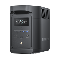 Estación de Energía Portátil de 980Wh Litio LFP / 10 Puertos AC 500 W (Max. 1000W) / 2 USB-C 100W / Cargador de Coche 10A a 12.6V / Conectividad WiFi y Bluetooth (App) / Carga Solar 500W Max.