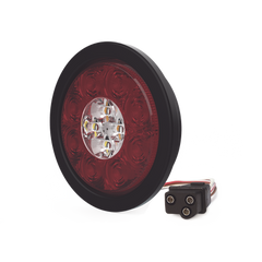Plafón Circular de 5.4" Para Camiones de Transporte, 16 LED Ultra Brillantes, Color Rojo/Claro/Ambar