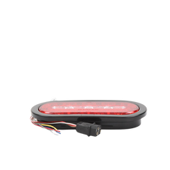 Plafón Ovalado de 7.5" Para Camiones de Transporte, 18 LED Ultra Brillantes, Color Rojo/Claro/Ambar