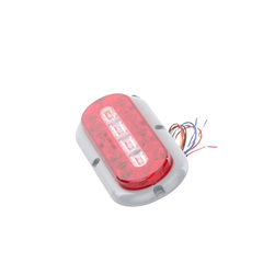 Plafón Ovalado de 7.5" Para Camiones de Transporte, 18 LED Ultra Brillantes, Color Rojo/Claro/Ambar