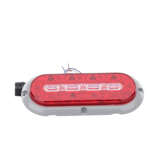 Plafón Ovalado de 7.5" Para Camiones de Transporte, 18 LED Ultra Brillantes, Color Rojo/Claro/Ambar