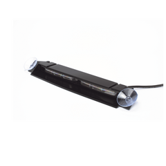 Luz de Visera, 12-24 Vcc con enchufe vehicular, doble cabezal, dual color, ámbar/blanco
