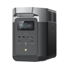 EcoFlow DELTA 2 MAX | Estación de Energía Portátil 2048Wh Litio LFP / 6 AC 2400 W (Max. 3400W) / 2 USB-C 100W / Capacidad para Aumentar Respaldo / Cargador de Coche 10A a 12.6V / Conectividad WiFi y Bluetooth (App) / Carga Solar 1000W