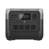 EcoFlow River 2 Pro | Estación de Energía Portátil 768Wh Litio LFP / 4 AC 800W (Max. 1600W) / 1 USB-C 100W / 3 USB -A 12W / Cargador de Coche 10A, 126W Max. / Conectividad WiFi y Bluetooth (App) / Carga Solar 220W Max.