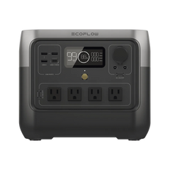 EcoFlow River 2 Pro | Estación de Energía Portátil 768Wh Litio LFP / 4 AC 800W (Max. 1600W) / 1 USB-C 100W / 3 USB -A 12W / Cargador de Coche 10A, 126W Max. / Conectividad WiFi y Bluetooth (App) / Carga Solar 220W Max.